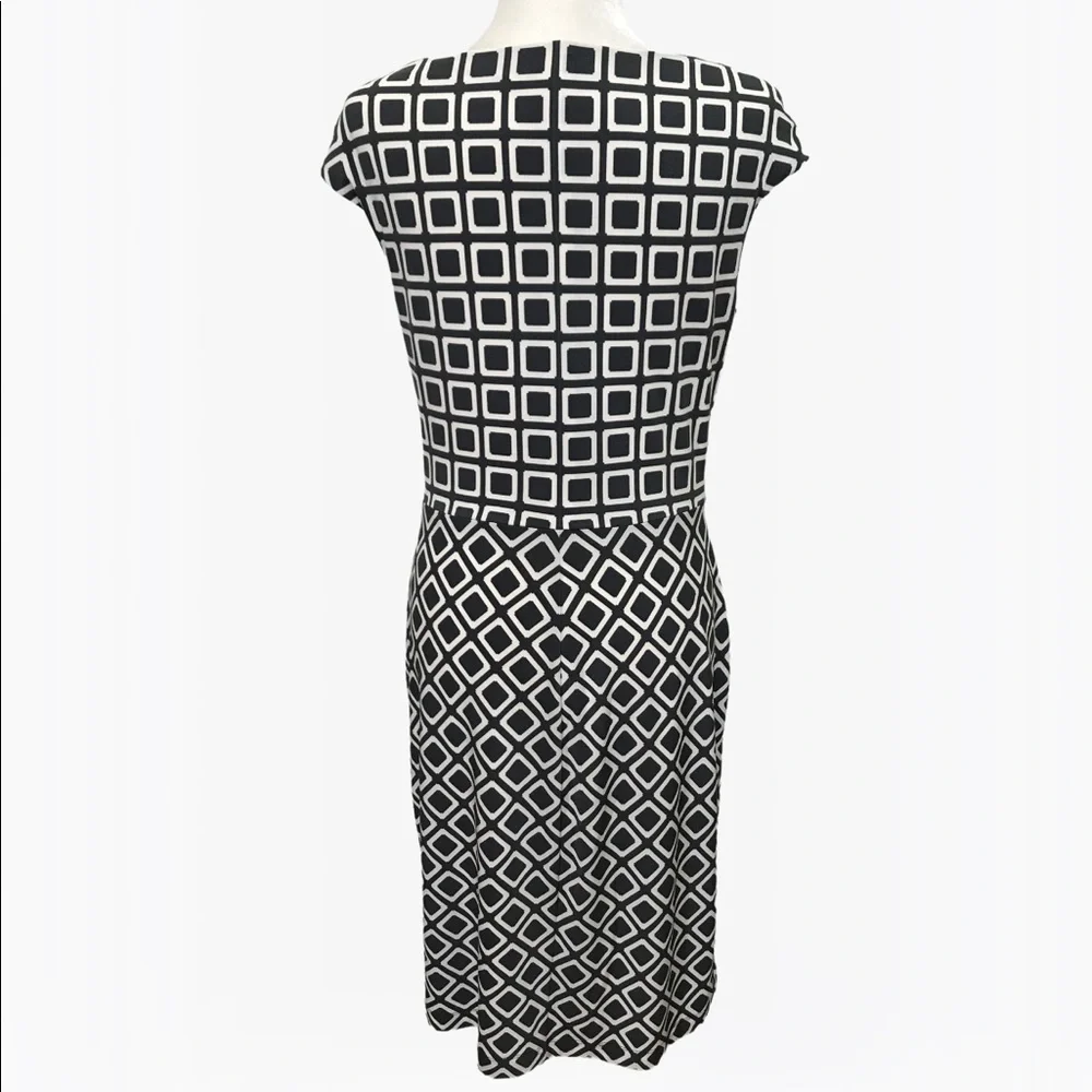 Ralph Lauren Sheath Geo Print Women’s Midi Dress - 10/12 - Picture 5 of 17